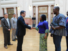 20 August 2018 National Assembly Deputy Speaker Djordje Milicevic with Ghanaian Foreign Minister Shirley Ayorkor Botchway